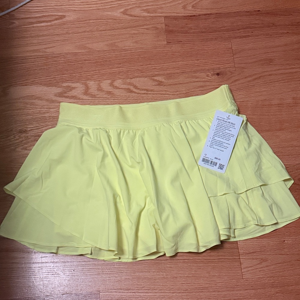 Lululemon Yellow Tennis Skirt NWT